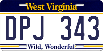 WV license plate DPJ343