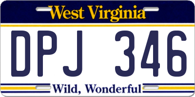 WV license plate DPJ346
