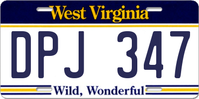 WV license plate DPJ347