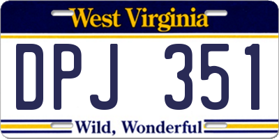 WV license plate DPJ351