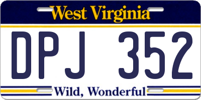 WV license plate DPJ352