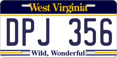 WV license plate DPJ356