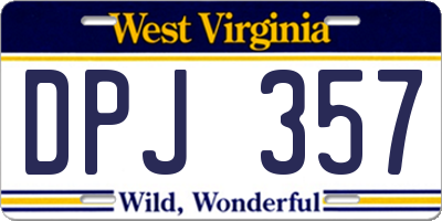 WV license plate DPJ357