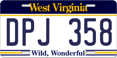 WV license plate DPJ358