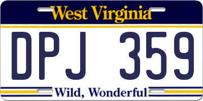 WV license plate DPJ359