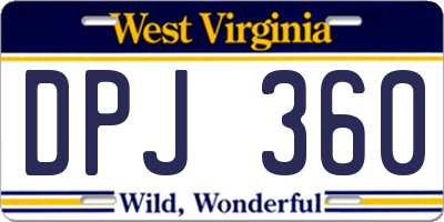 WV license plate DPJ360