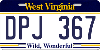 WV license plate DPJ367