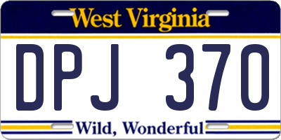 WV license plate DPJ370