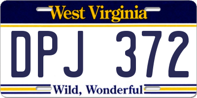 WV license plate DPJ372