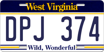 WV license plate DPJ374