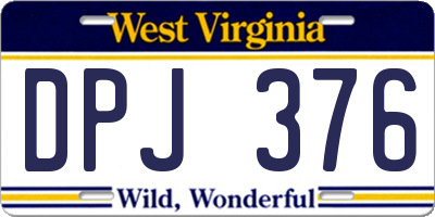 WV license plate DPJ376
