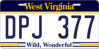 WV license plate DPJ377