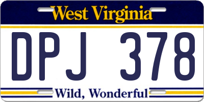 WV license plate DPJ378