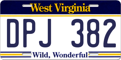 WV license plate DPJ382