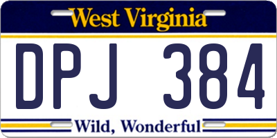 WV license plate DPJ384