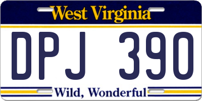 WV license plate DPJ390