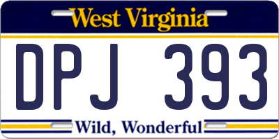 WV license plate DPJ393