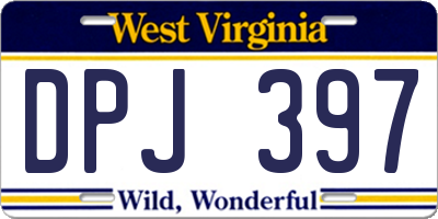 WV license plate DPJ397