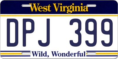WV license plate DPJ399