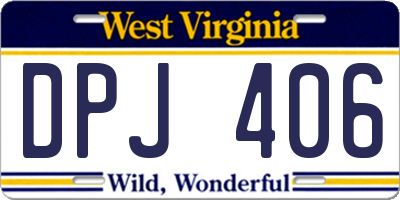 WV license plate DPJ406