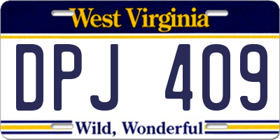 WV license plate DPJ409