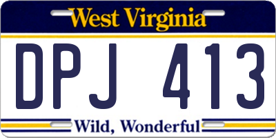 WV license plate DPJ413