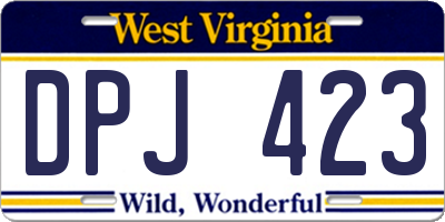 WV license plate DPJ423