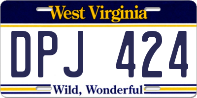 WV license plate DPJ424