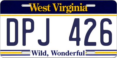 WV license plate DPJ426