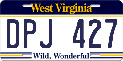WV license plate DPJ427