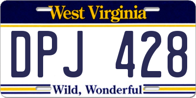 WV license plate DPJ428