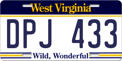 WV license plate DPJ433