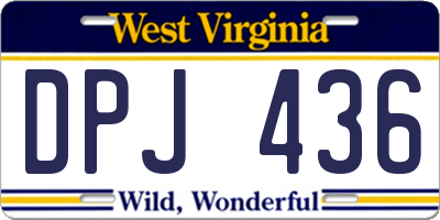 WV license plate DPJ436