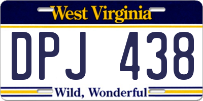 WV license plate DPJ438