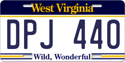 WV license plate DPJ440