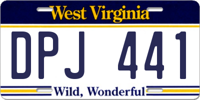 WV license plate DPJ441