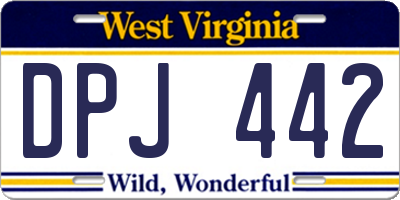 WV license plate DPJ442