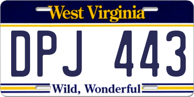 WV license plate DPJ443