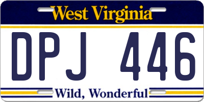 WV license plate DPJ446