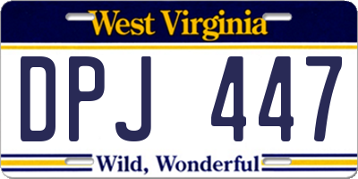 WV license plate DPJ447
