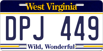 WV license plate DPJ449