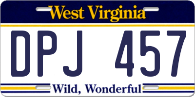 WV license plate DPJ457