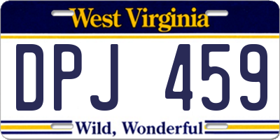 WV license plate DPJ459