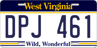 WV license plate DPJ461