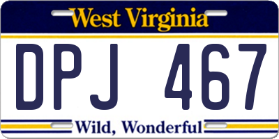 WV license plate DPJ467