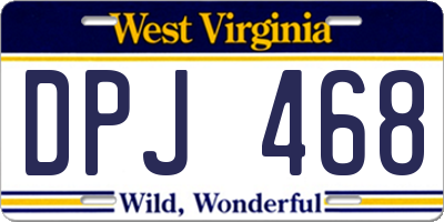 WV license plate DPJ468