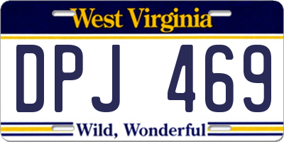 WV license plate DPJ469