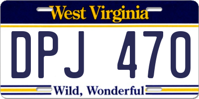 WV license plate DPJ470