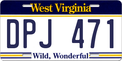WV license plate DPJ471