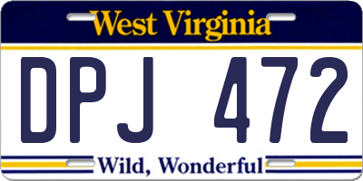 WV license plate DPJ472